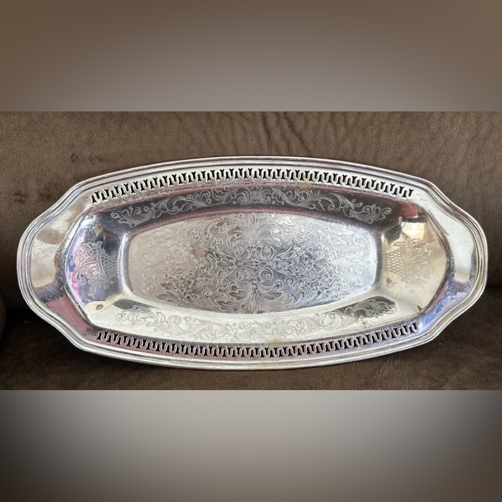 Elegant Silver Plated Serving Tray